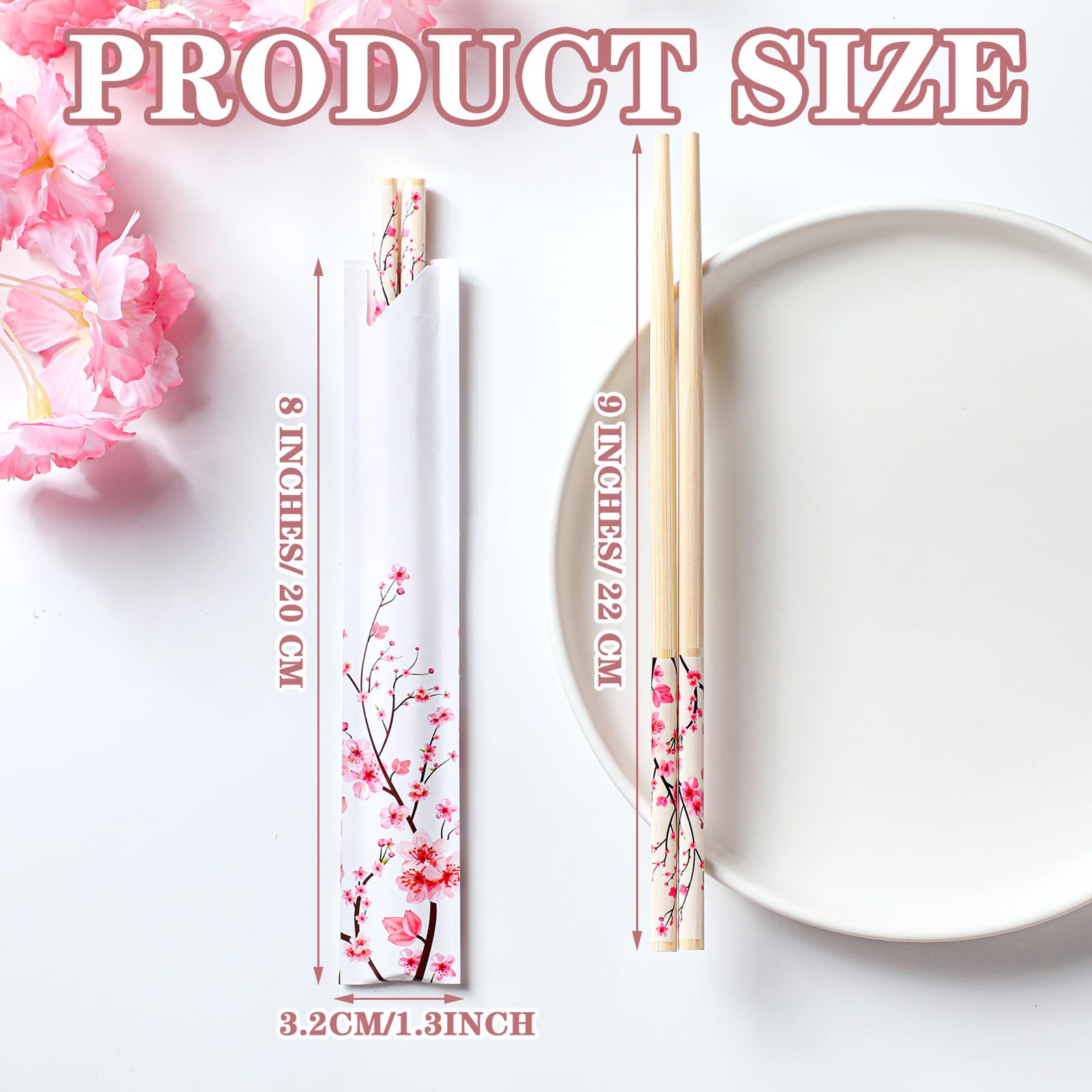 Suttmin chopsticks with blue flower sleeve for elegant table settings