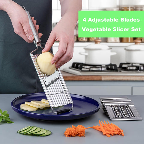 Suuker 4-in-1 cutter with interchangeable blades for versatile slicing