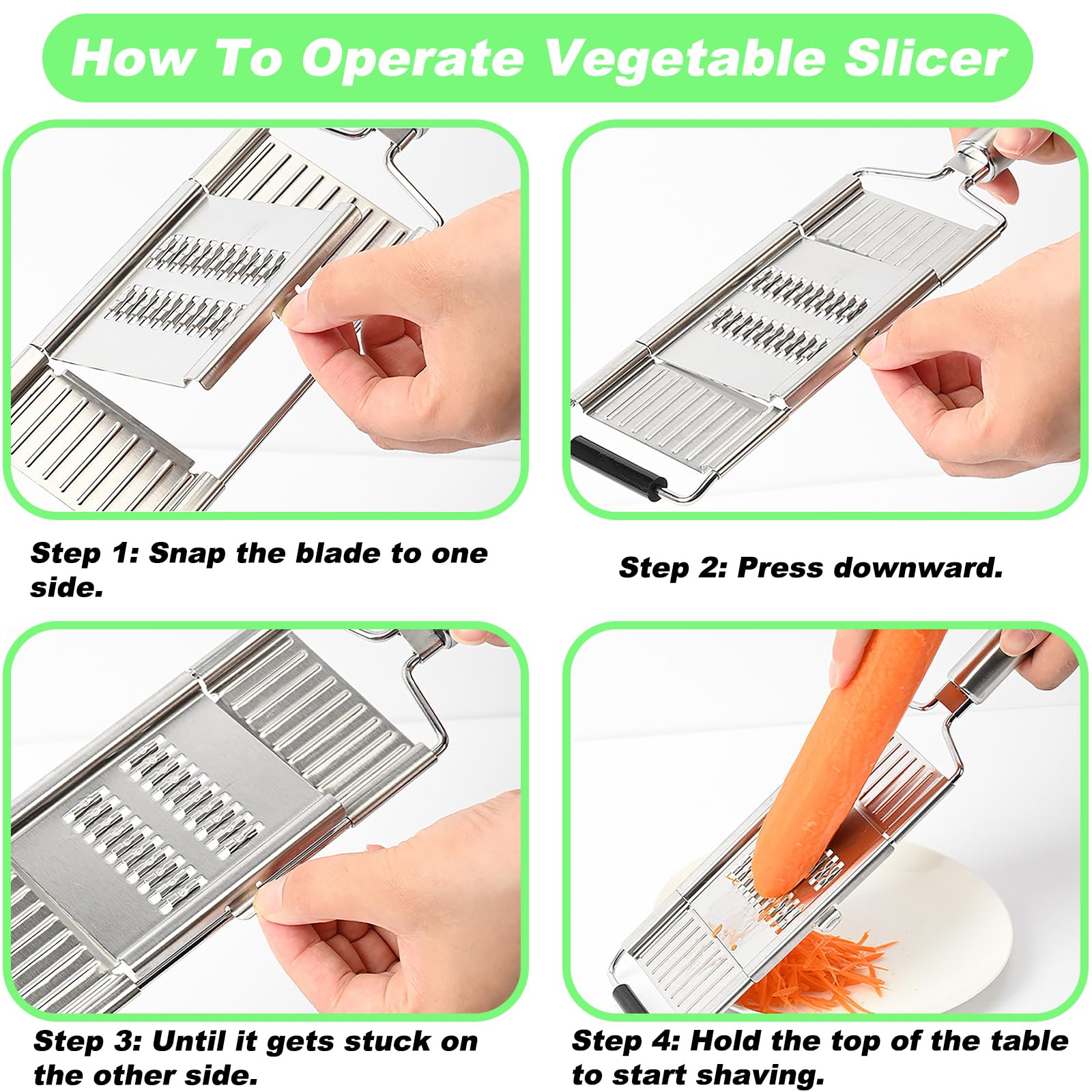 Suuker cabbage shredder making fine shreds for slaws