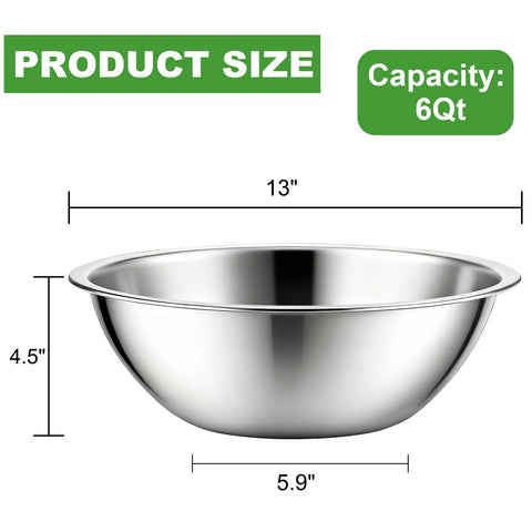 Suwimut bowls with 6 Qt capacity for bulk mixing and serving.