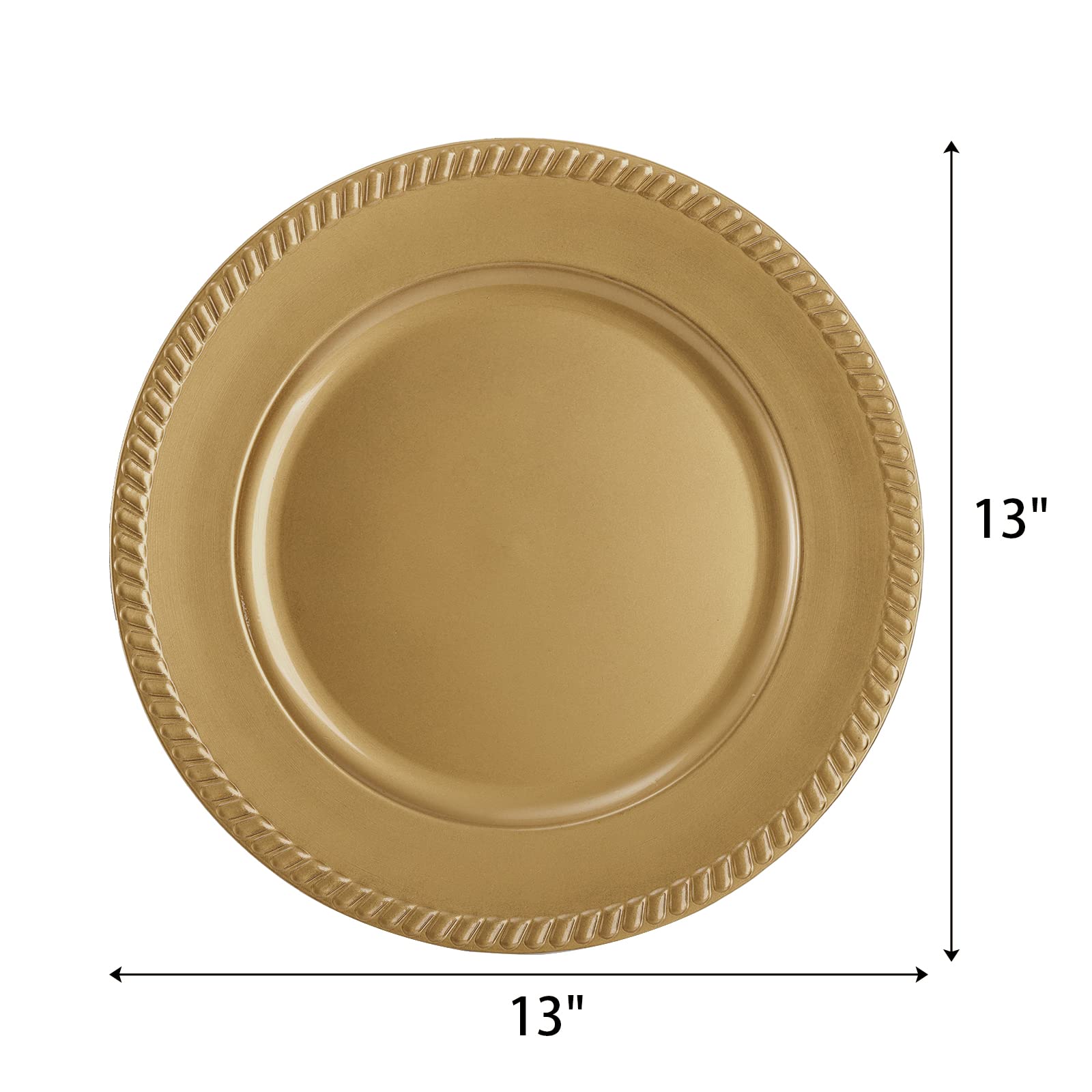 Suwimut beaded-edge charger plate, 13 inch, enhances party table aesthetics.