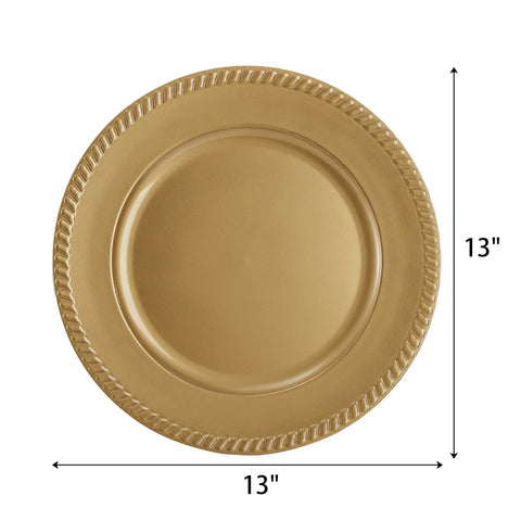 Suwimut beaded-edge charger plate, 13 inch, enhances party table aesthetics.
