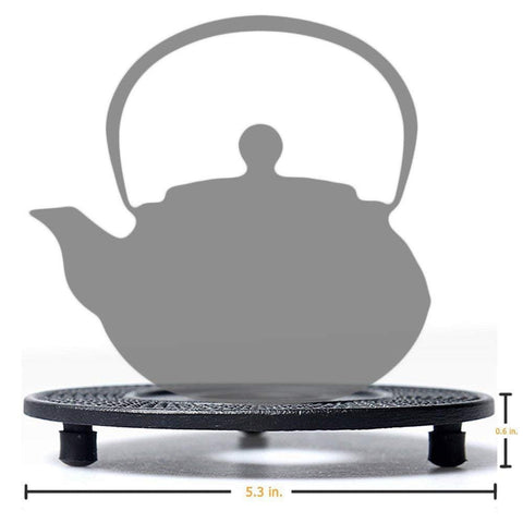 Suyika black cast iron teapot base supports even heating.