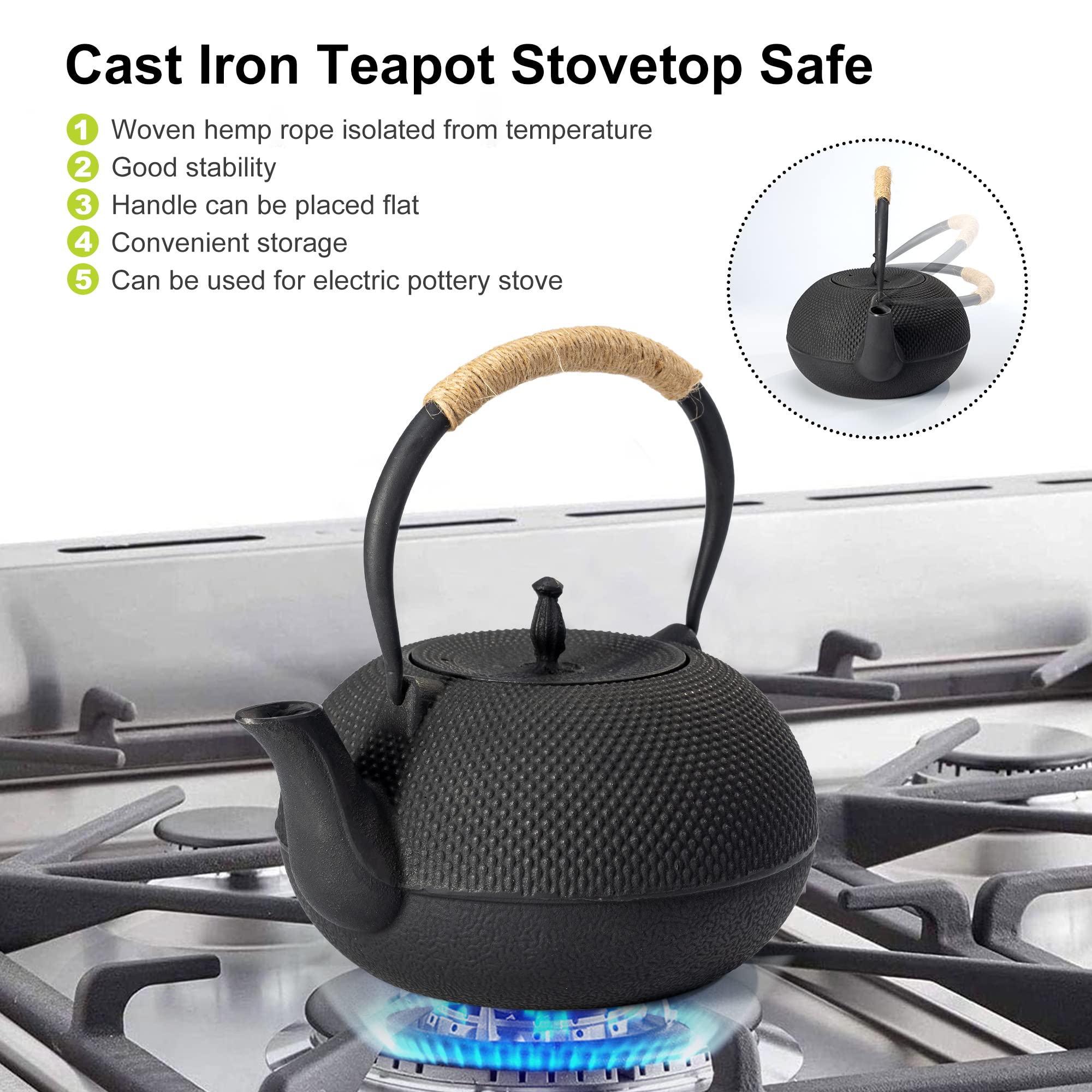 Suyika cast iron teapot releasing iron ions to improve water texture