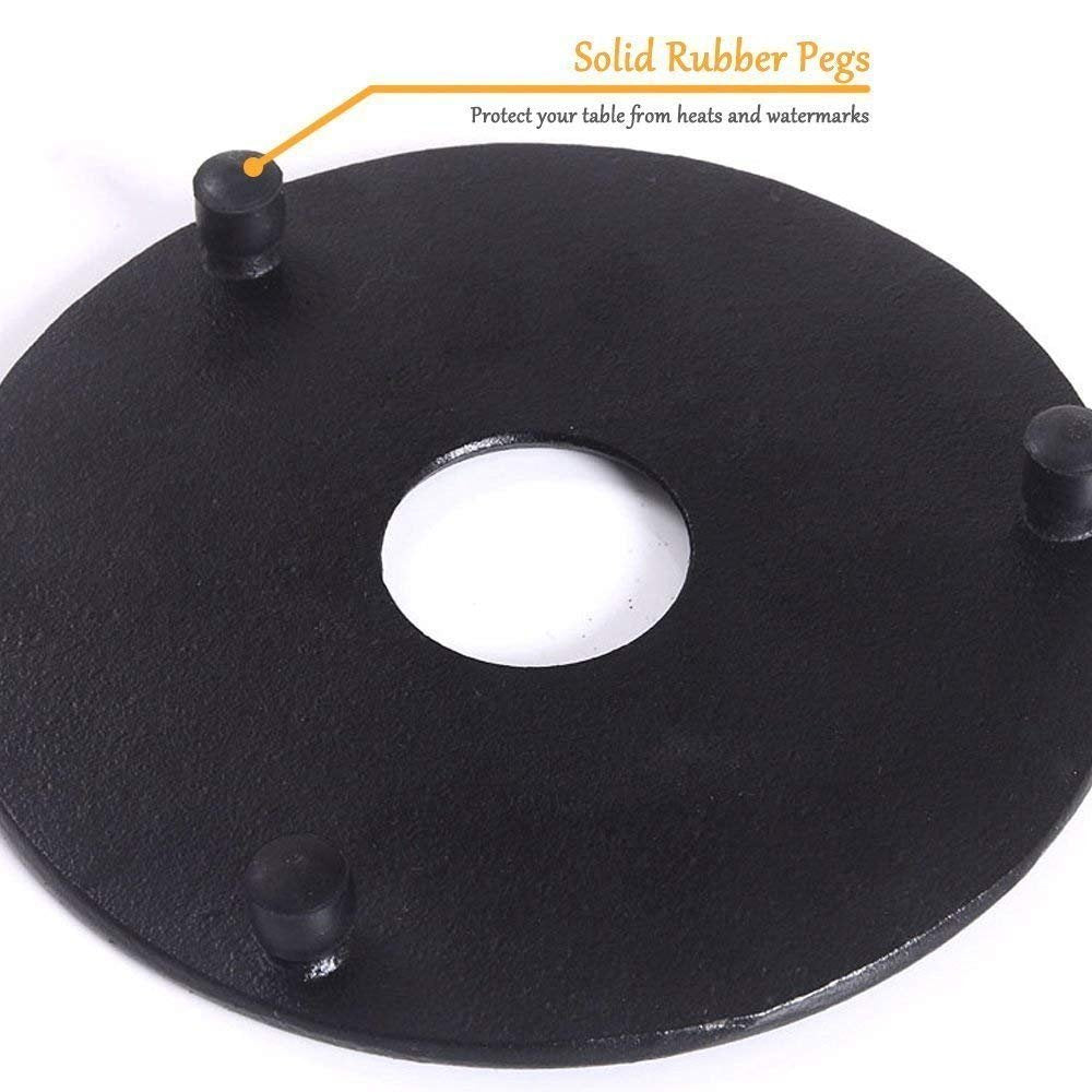 Suyika cast iron teapot protection mat shields counter from heat.