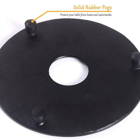 Suyika cast iron teapot protection mat shields counter from heat.