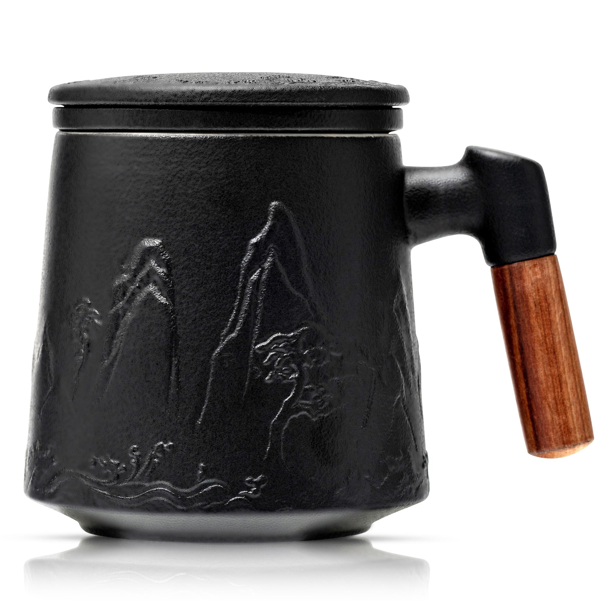 suyika ceramic tea cup with infuser and lid for rich loose-leaf tea