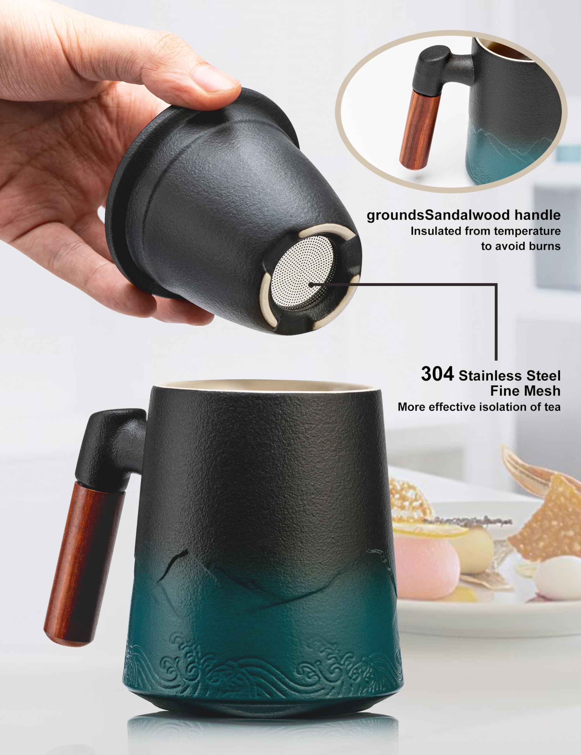 Suyika lid used as infusion tray – keeps infuser off the desk and clean.