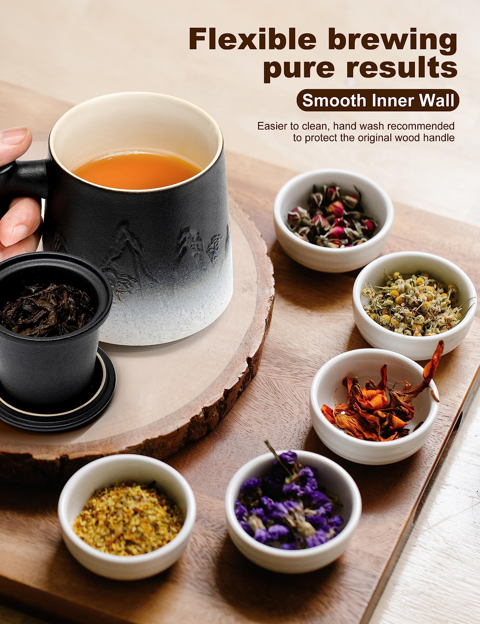 Suyika loose-leaf steeping in a large-capacity mug for multiple pours