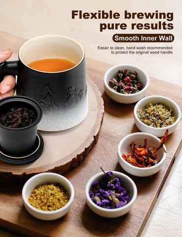 Suyika loose-leaf steeping in a large-capacity mug for multiple pours