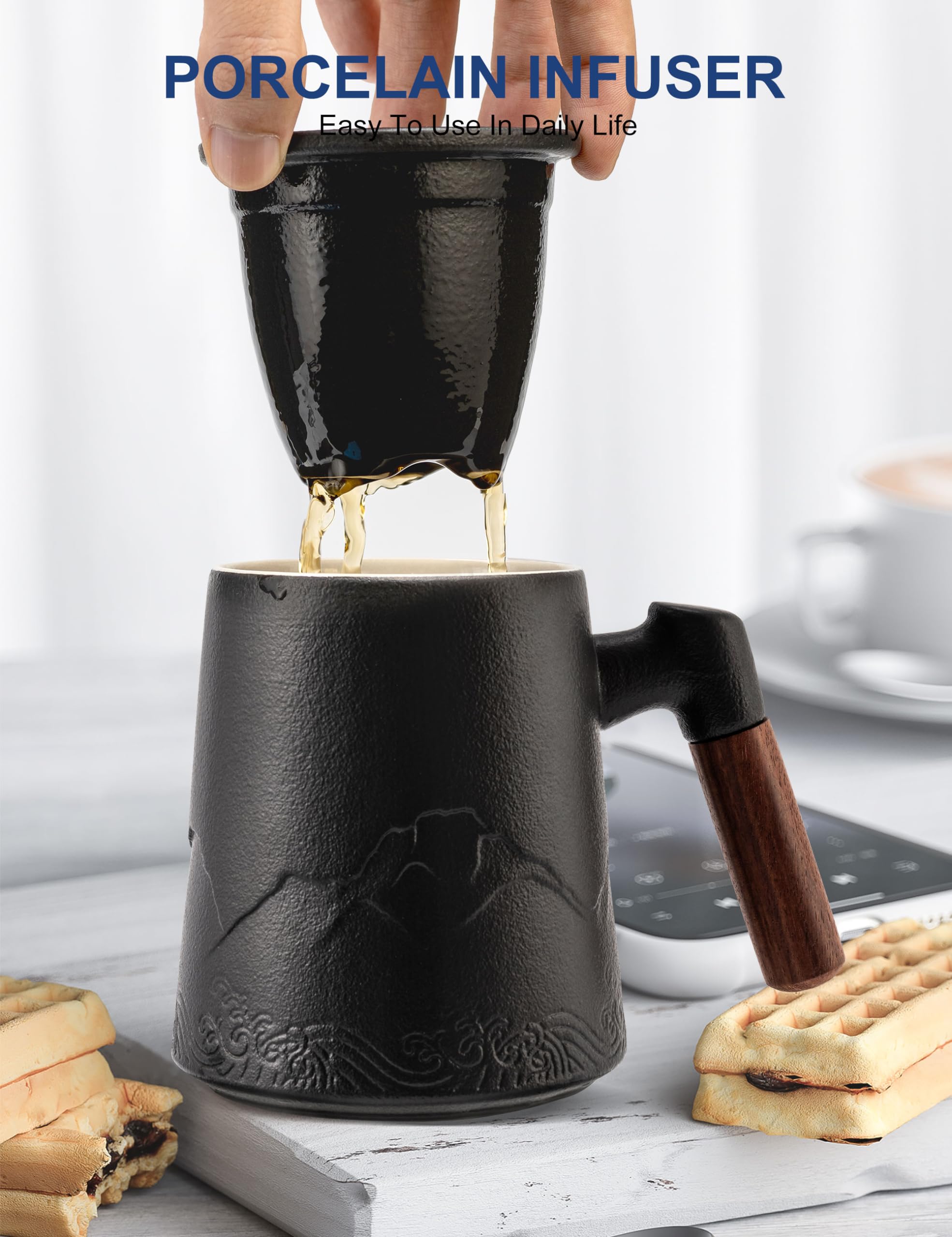Suyika 450 ml capacity mug for tea, water, or coffee.