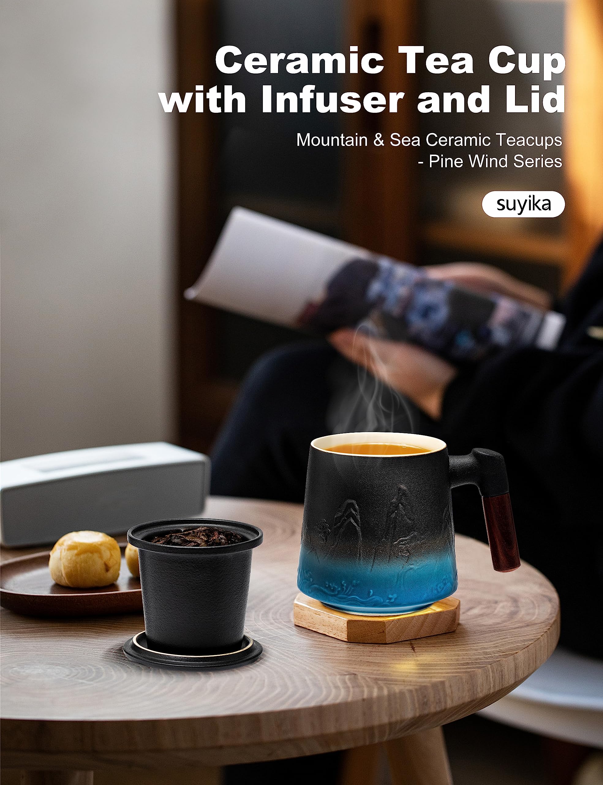 Suyika tea cup in a kitchen setting, showcasing modern aesthetic