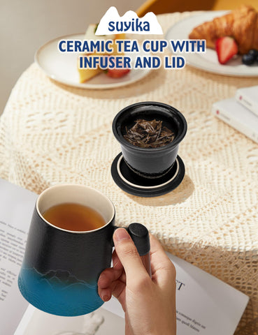 Suyika wooden handle anti-scald mug for comfortable daily tea sessions.
