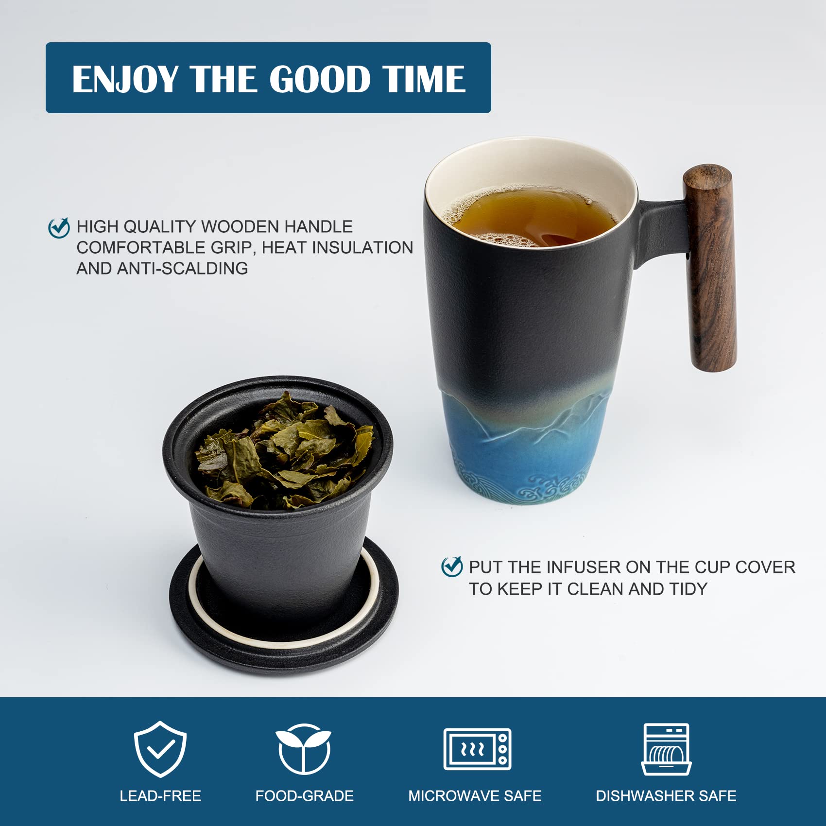 Suyika Tomotime lid used as coaster to keep tea warm