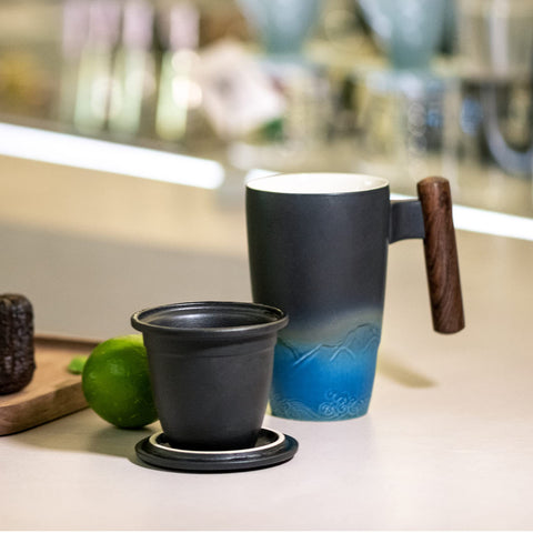 Suyika Tomotime black cyan mug for office or home
