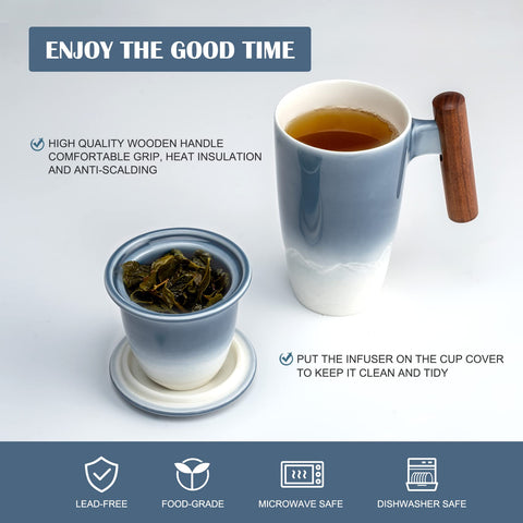 Suyika Tomotime blue cup with smooth inner wall preserves aroma during pouring.