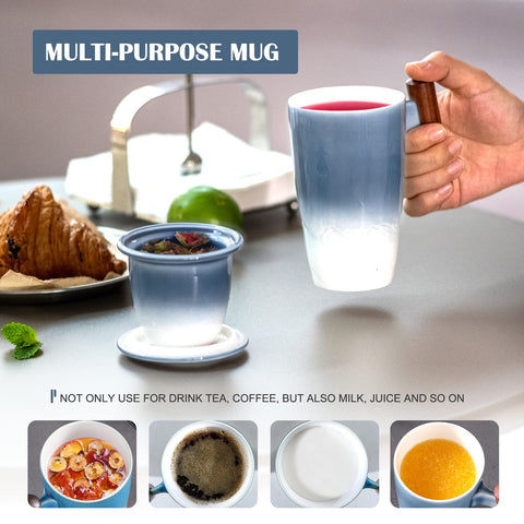 Suyika Tomotime blue cup lid doubles as coaster to protect surfaces.