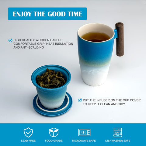 Suyika Tomotime cup with wooden handle designed for a comfortable grip.