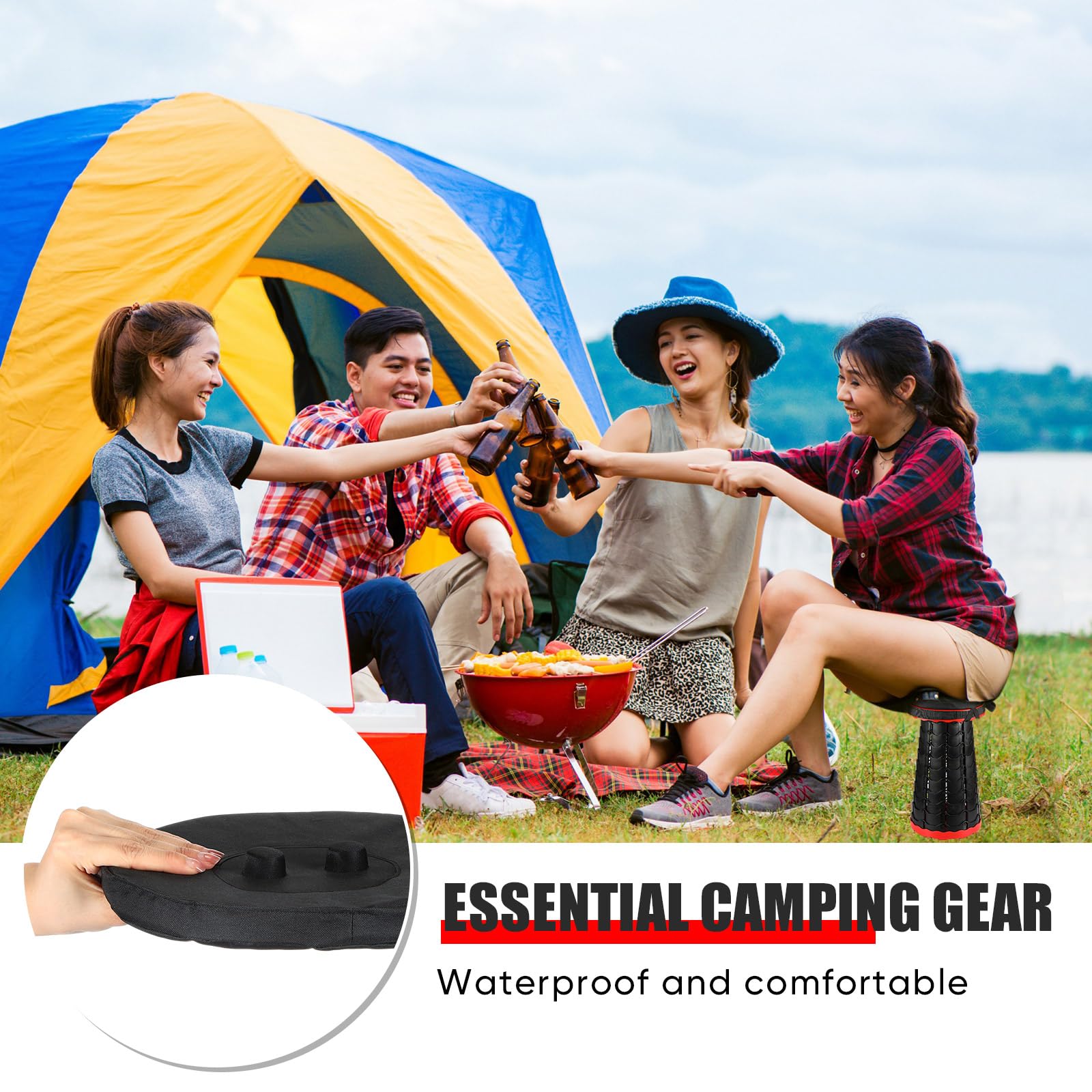Suzile portable cushion folds flat for easy storage and transport.