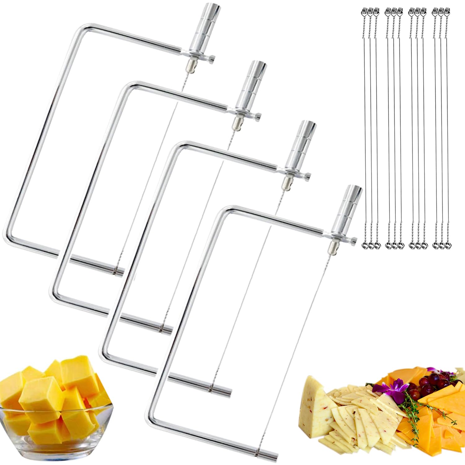 SUZLFTDZSW cheese slicer kit with 4 slicers for precise cuts