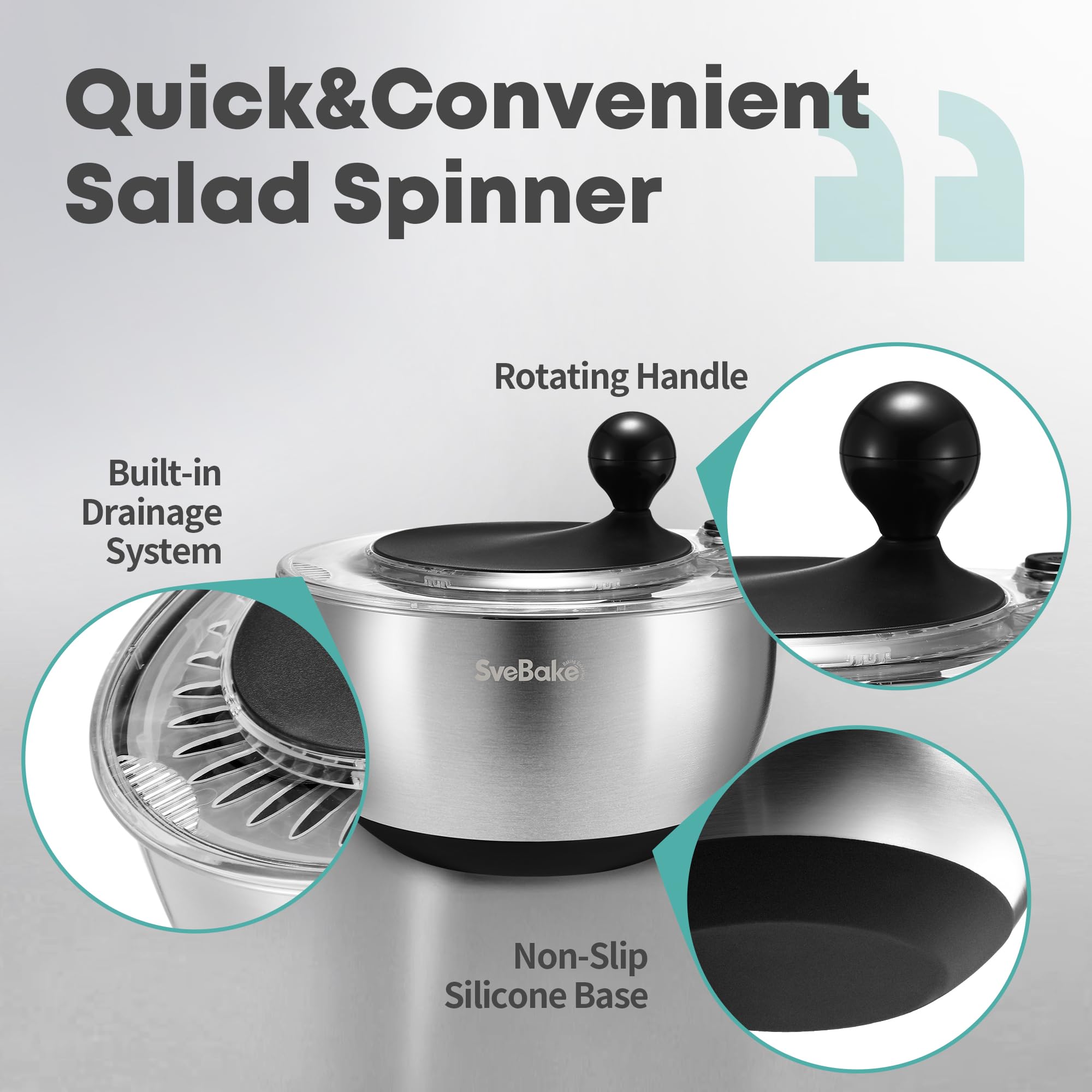 SveBake drainage spout helps you pour excess water without removing the lid.