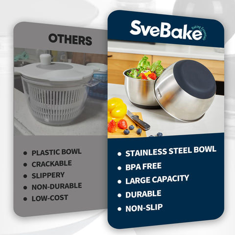 SveBake non-slip base stabilizes the spinner during use