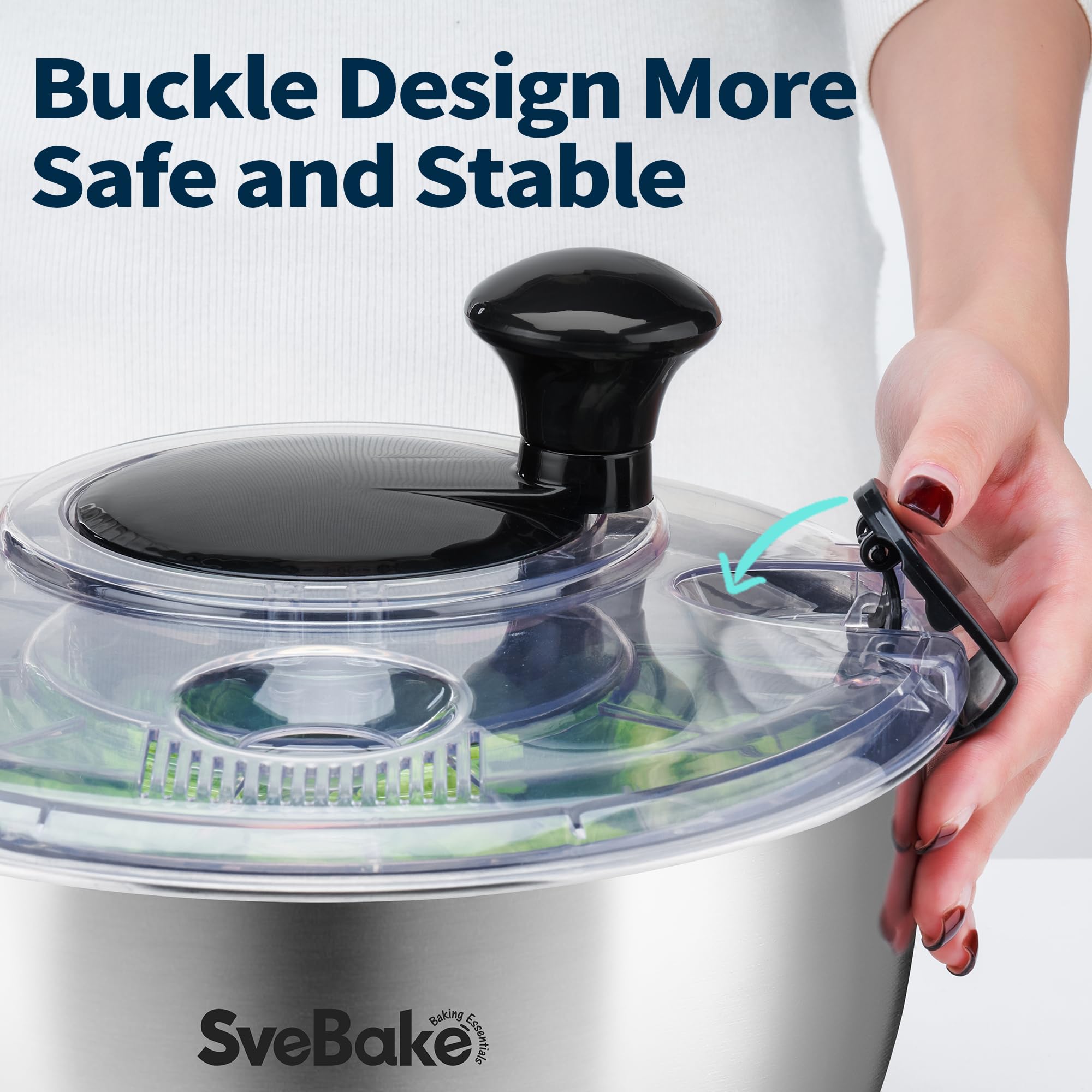 SveBake stainless steel outer bowl ready for serving salad