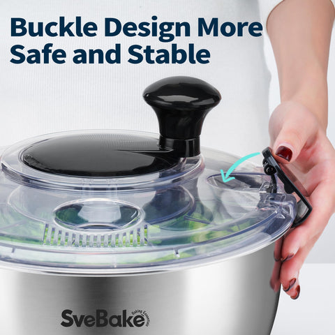 SveBake stainless steel outer bowl ready for serving salad
