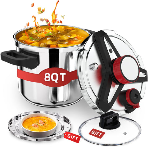 SVKLHY 3-in-1 8qt pressure cooker for fast meals with versatile cooking modes
