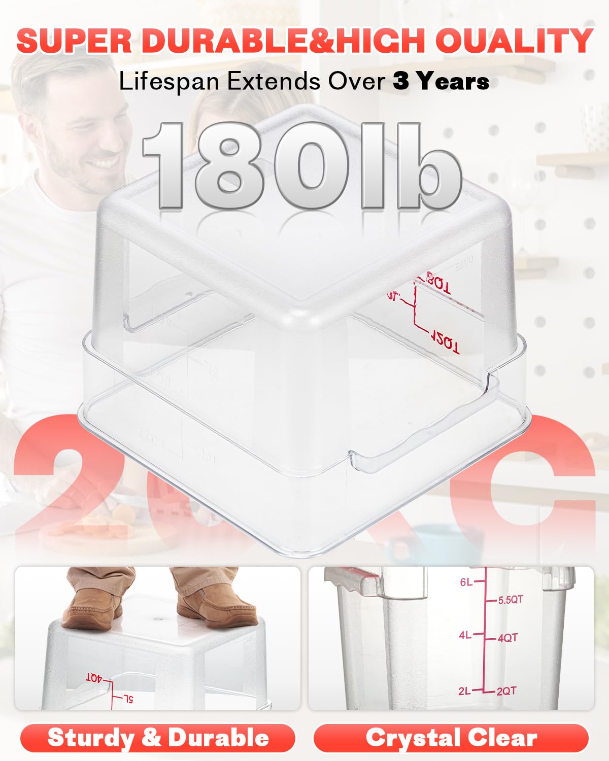 SVKLHY BPA-free storage suitable for cold and hot usage in busy kitchens.