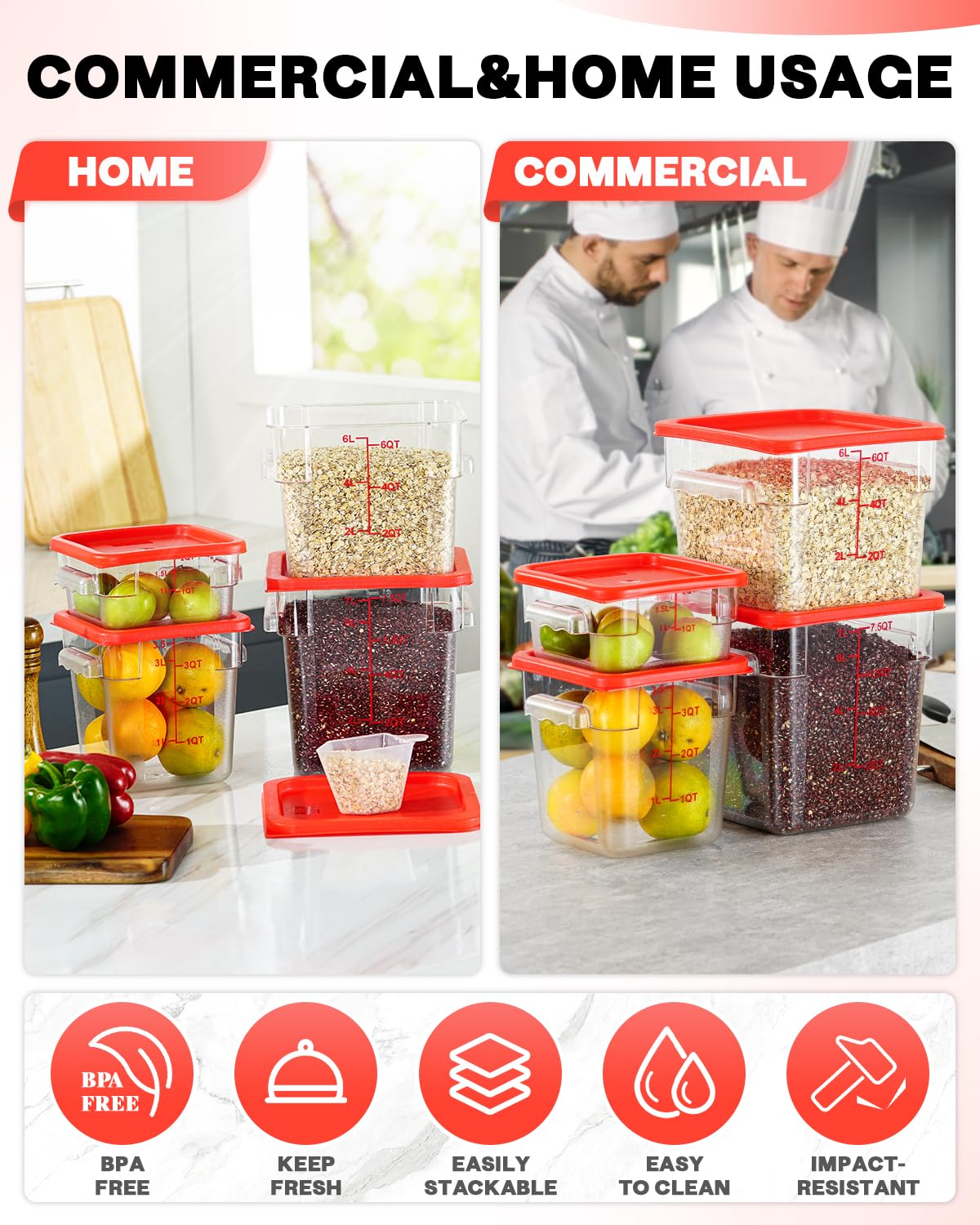 SVKLHY clear and durable container aids quick ingredient checks without opening.