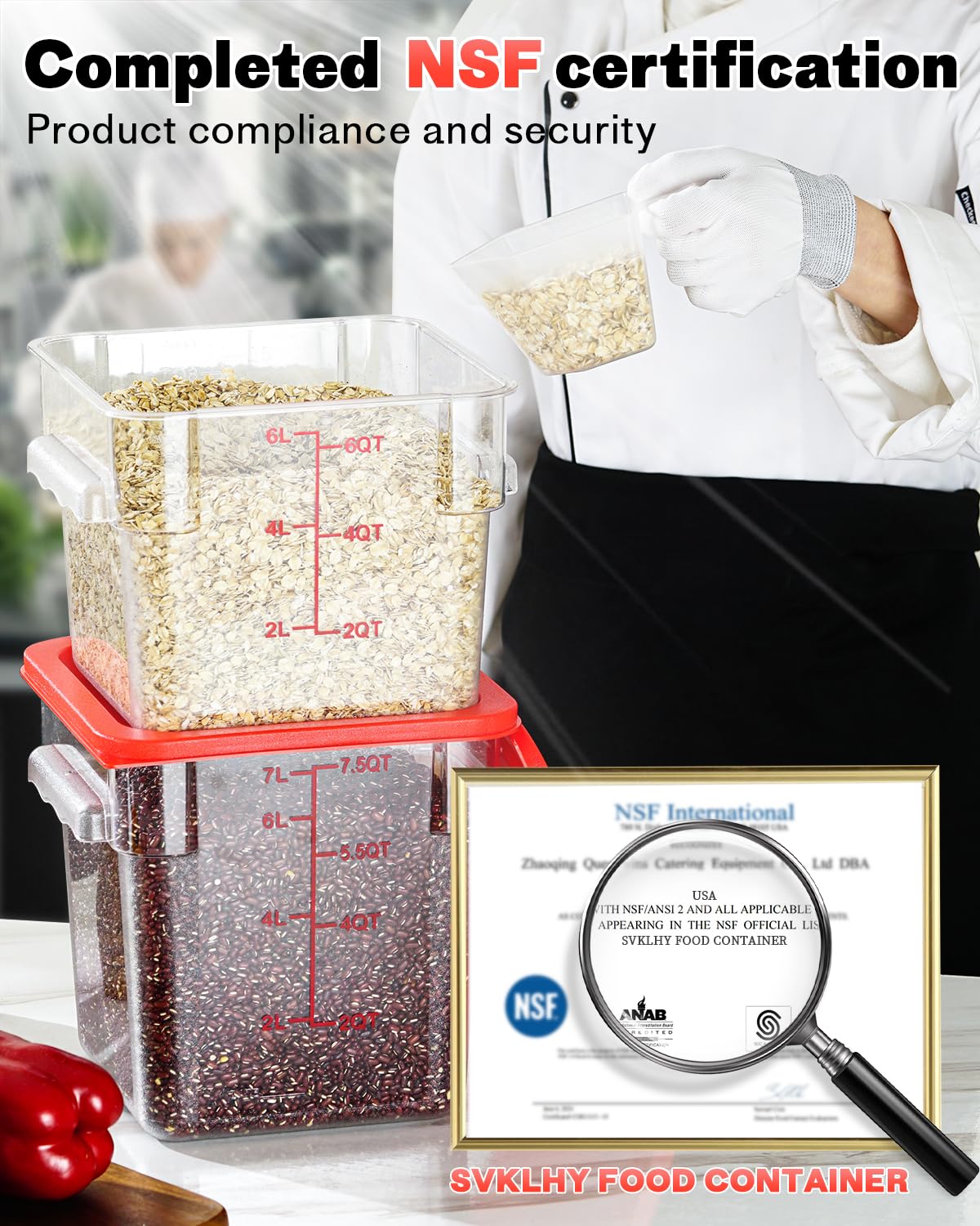 SVKLHY marker for clear labeling of stored ingredients and dates.