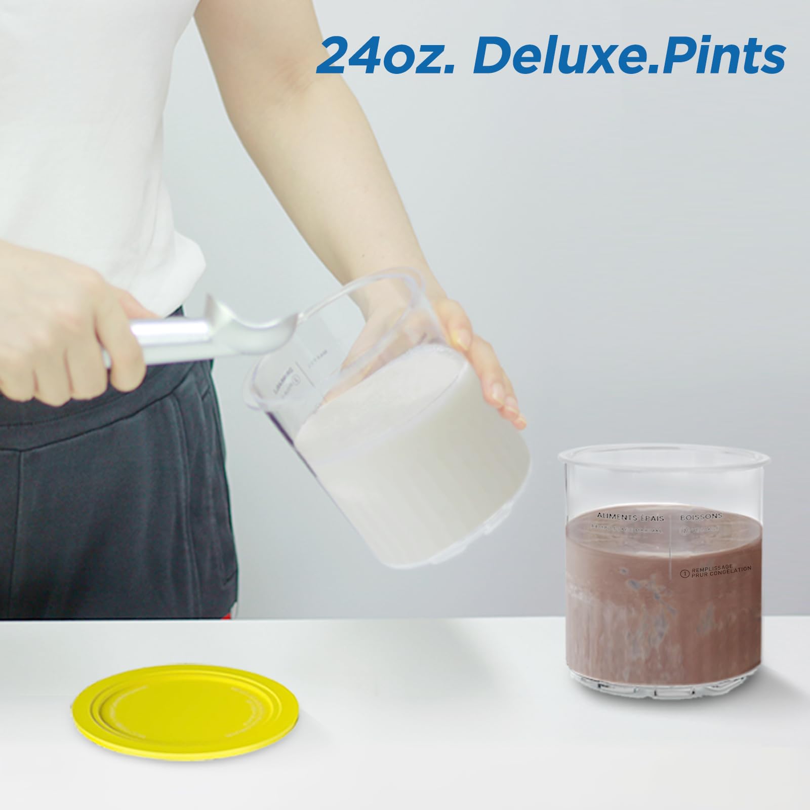 SVNOOC lid-yellow for Ninja Creami pint; color-coded organization.