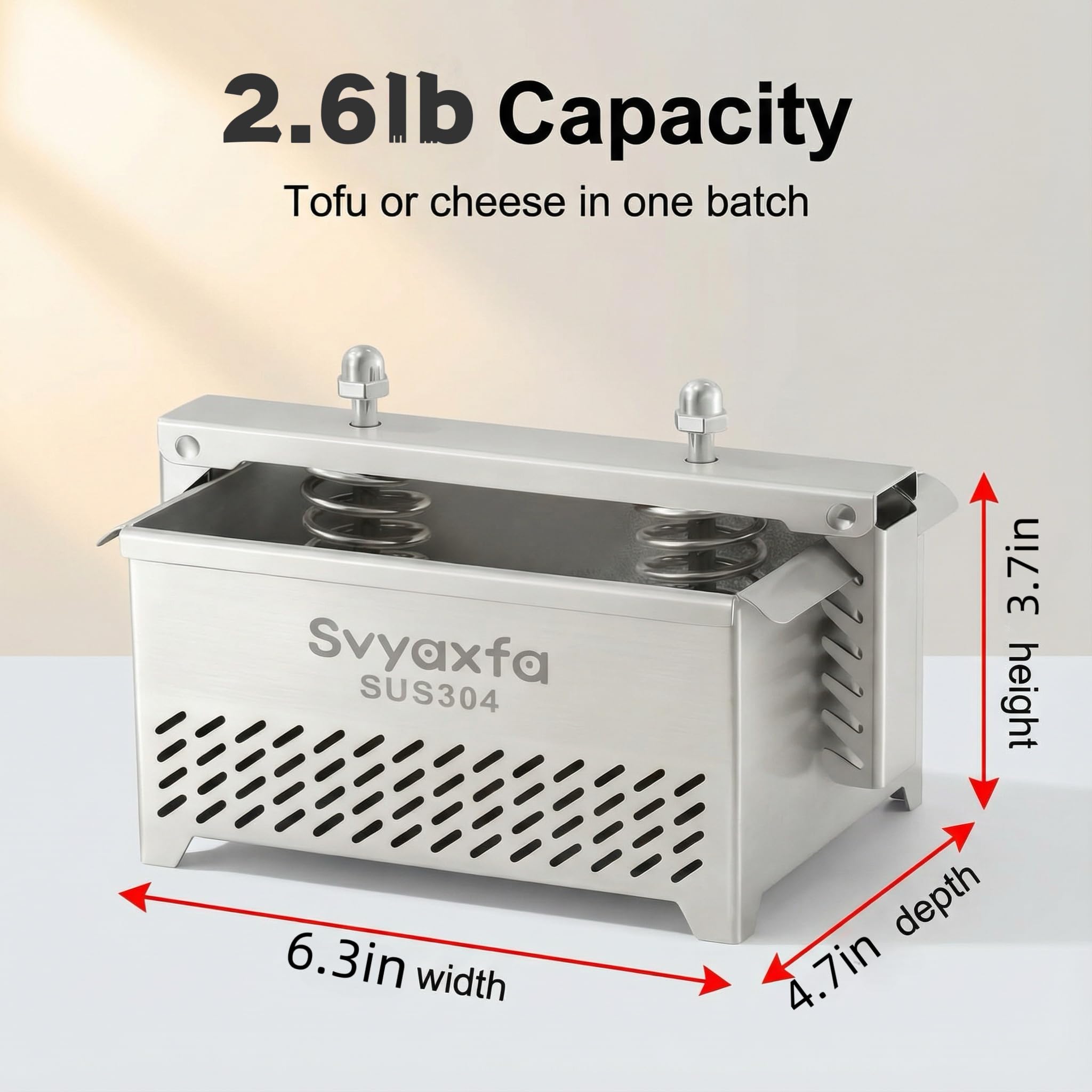 Svyaxfa Tofu Press built-in drainage ensures quick, even pressing for consistent results.