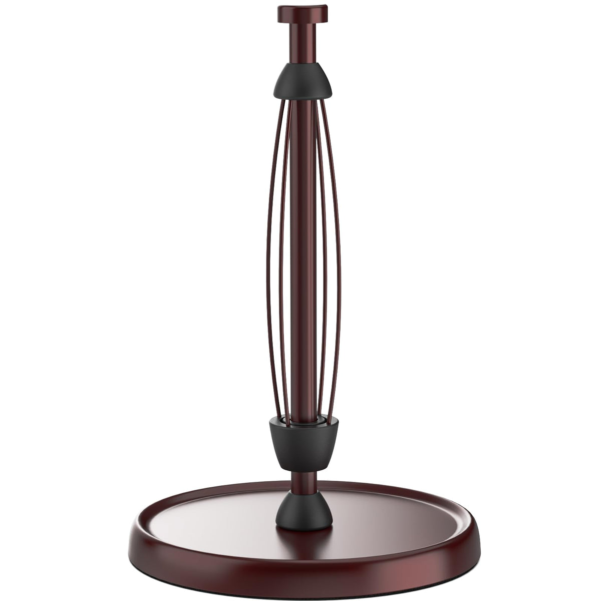 Swaitee oil rubbed bronze paper towel holder viewed from the base for stable one-handed use