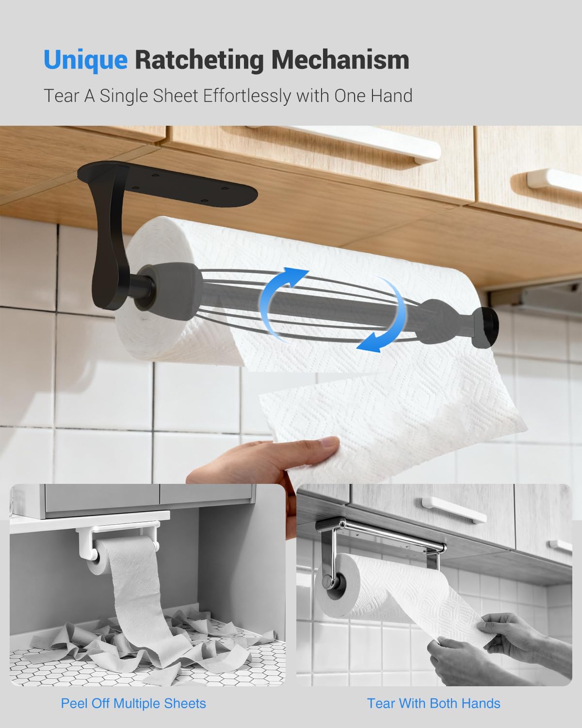 Swaitee one-handed tear action with damping mechanism