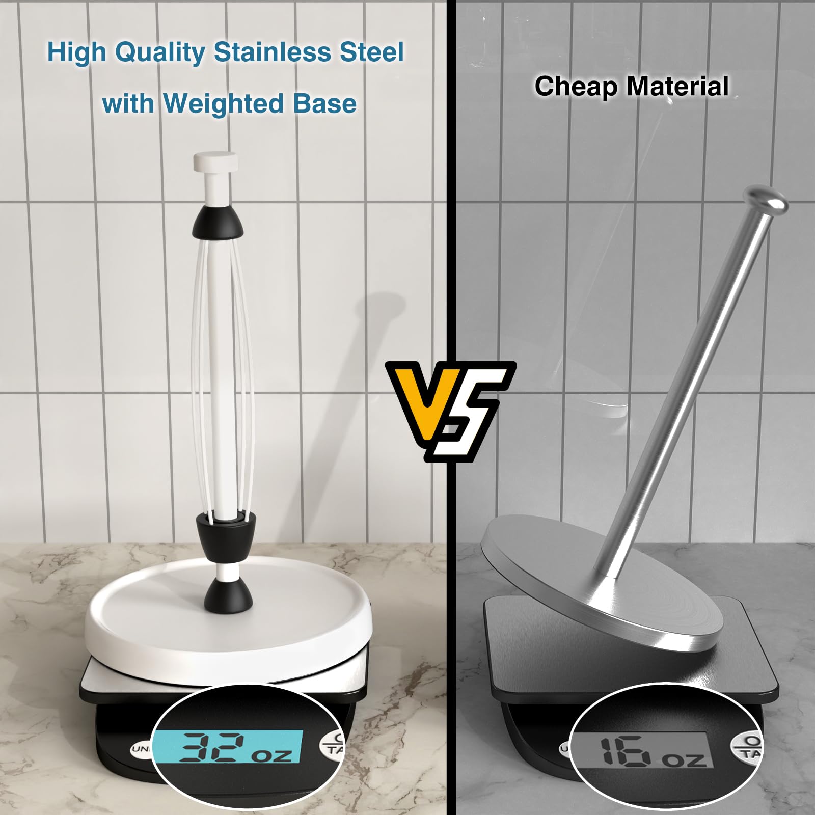 Swaitee paper towel holder with 12-64 inch height and 6-7 inch base diameter