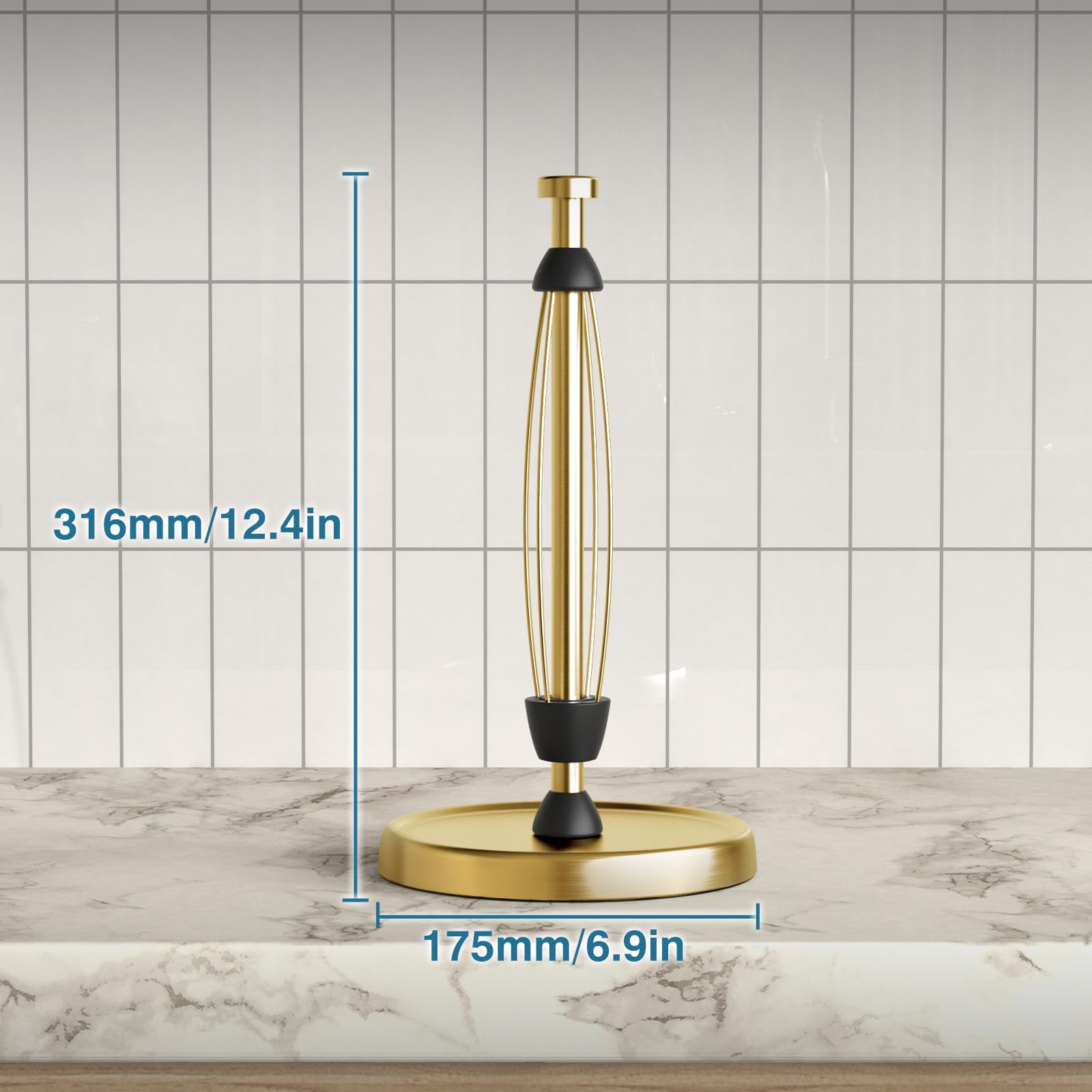 Weighted base reduces movement when tearing, keeping counters neat.