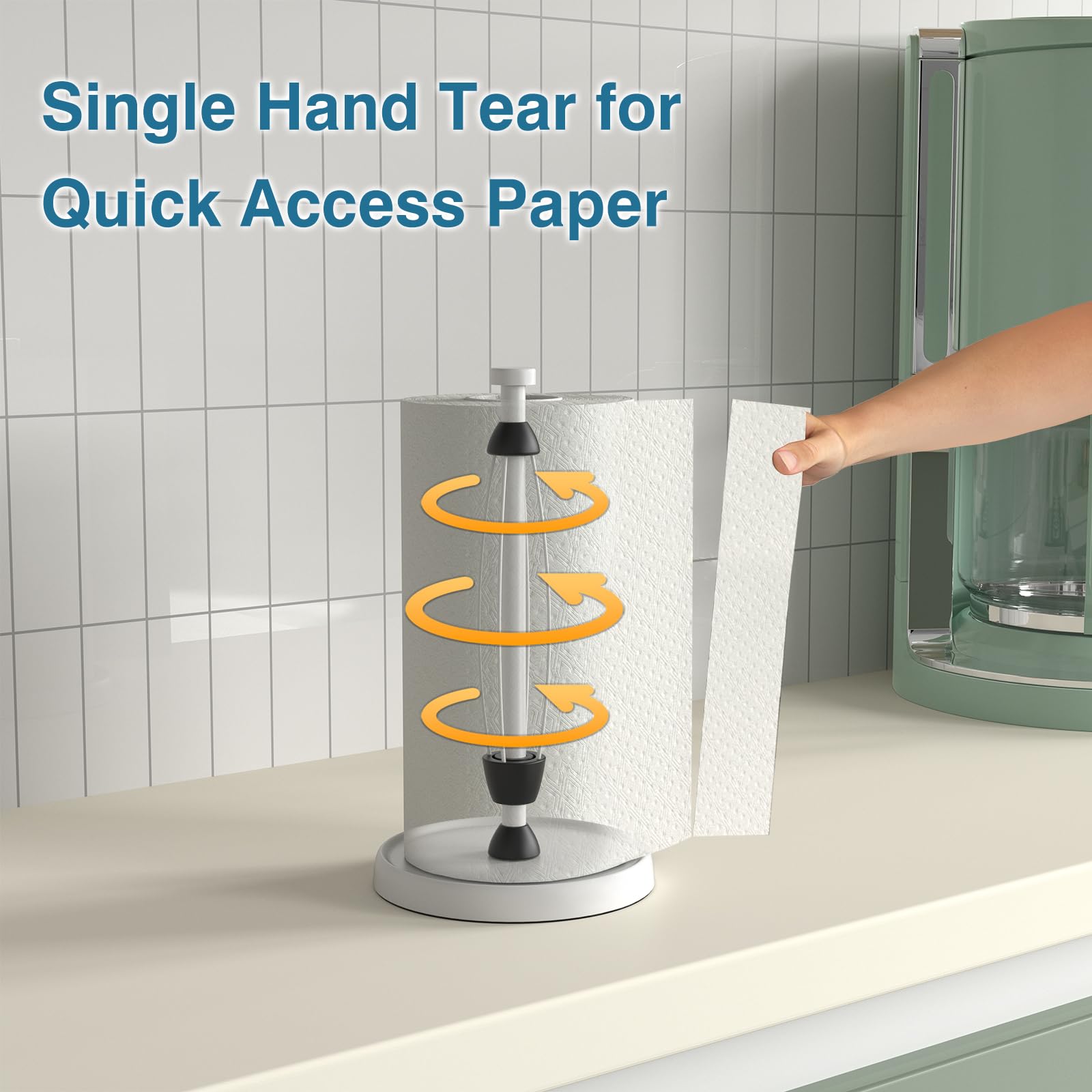 Swaitee stainless steel paper towel holder adds a modern touch to kitchen counters