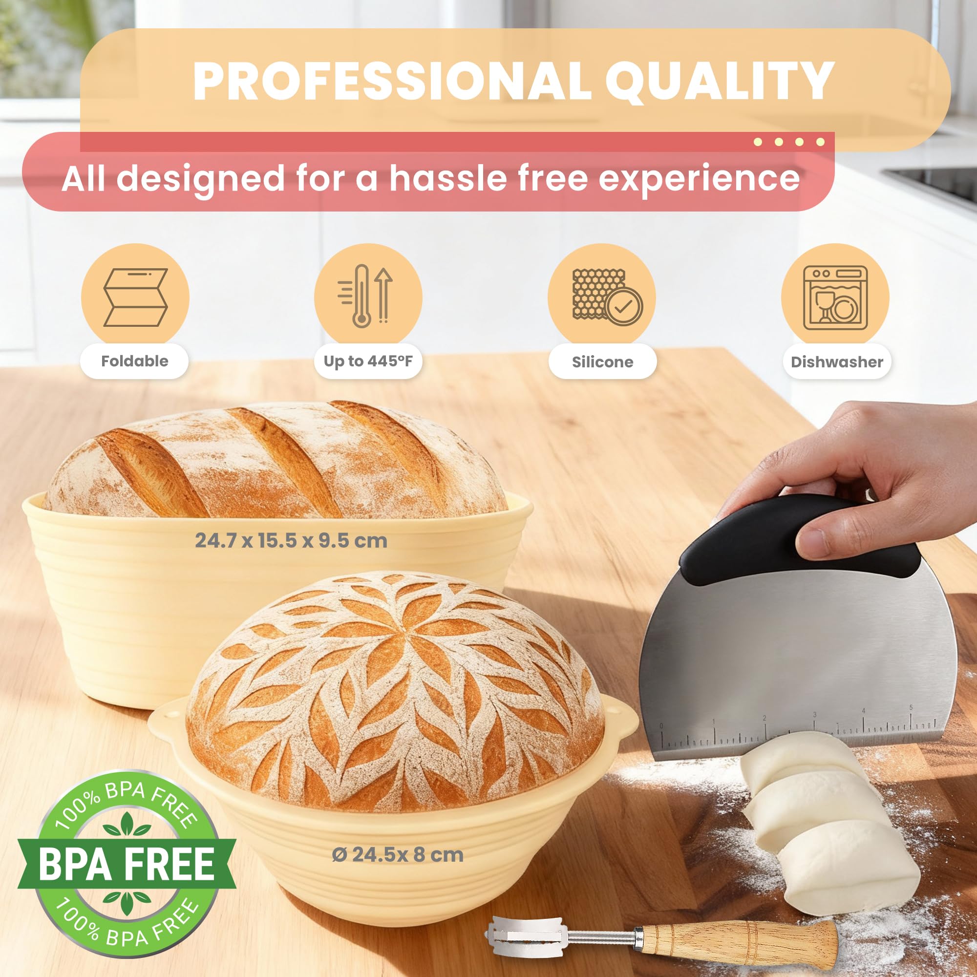 Swakik dough whisk for smooth, even mixing and handling