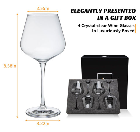Swanfort hand-blown red wine glass with thin rim for refined tasting.