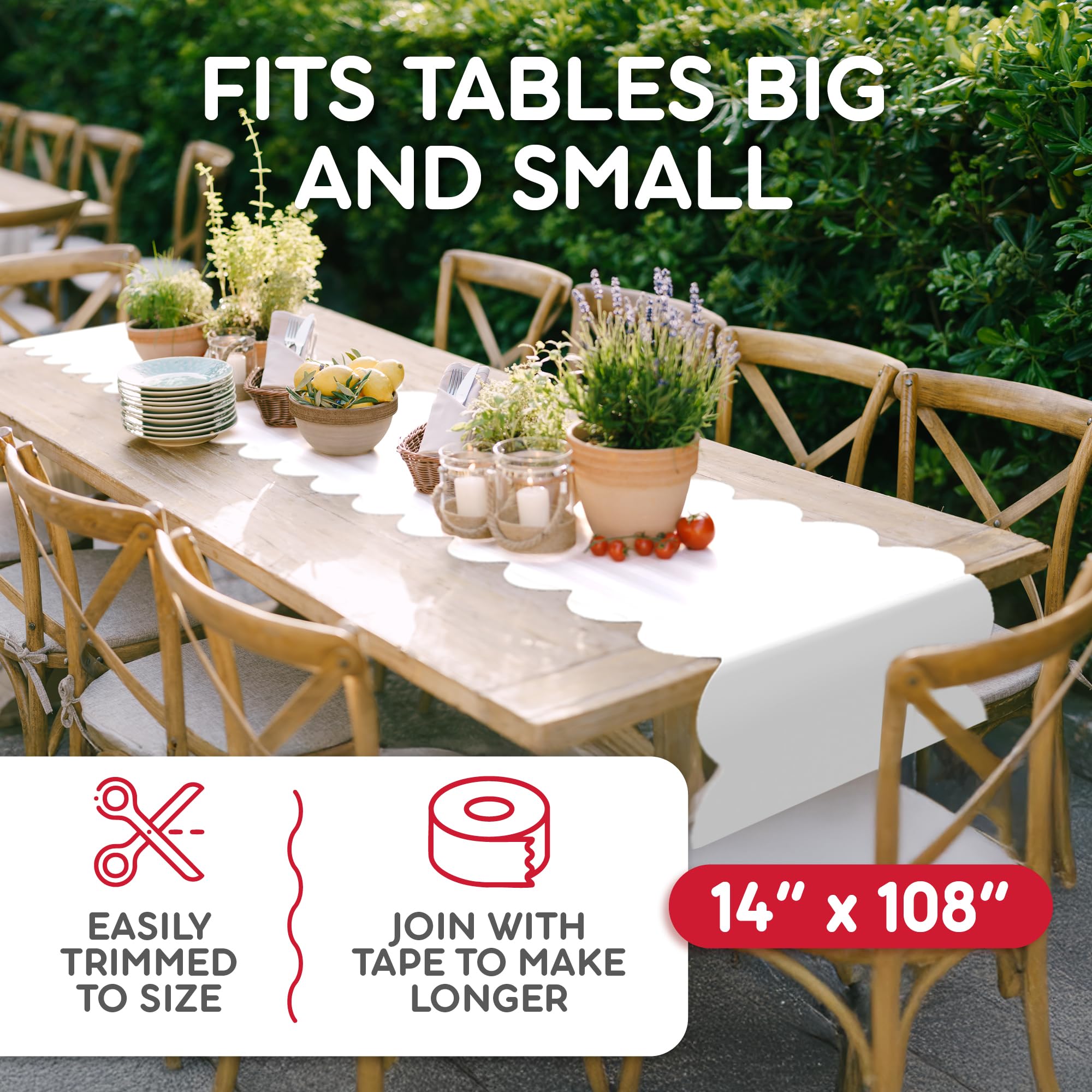 Swanoo disposable table runner set for quick party setup.