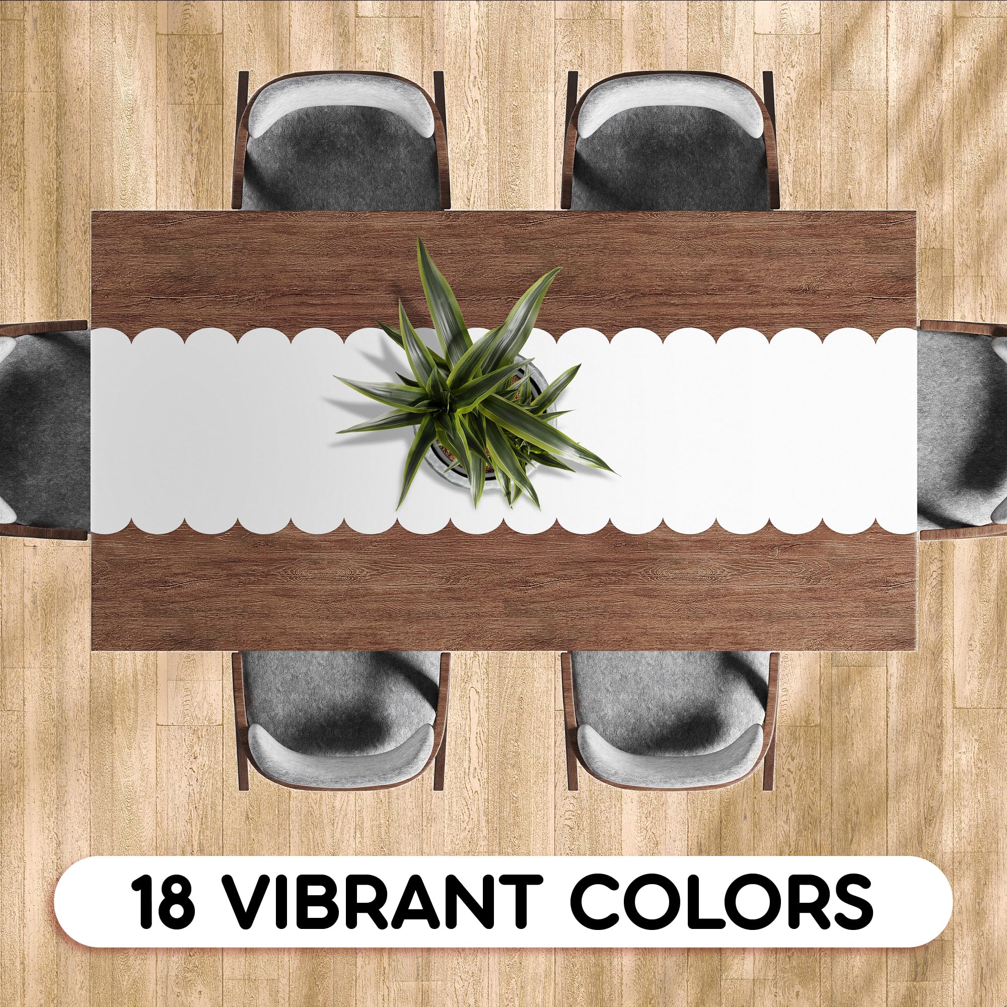Swanoo five-pack table runner easy cleanup after events.