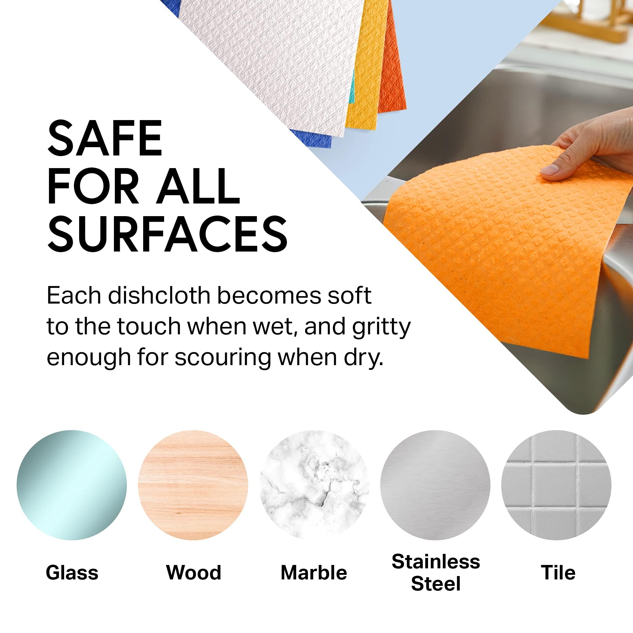 Swedish Wholesale dishcloth safe on marble and stainless surfaces