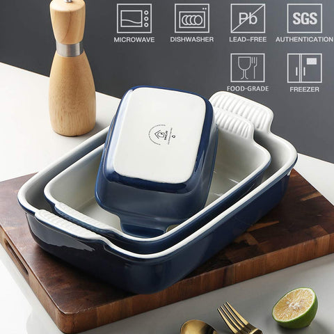 Sweejar rectangular bakeware set of 3 for versatile meals