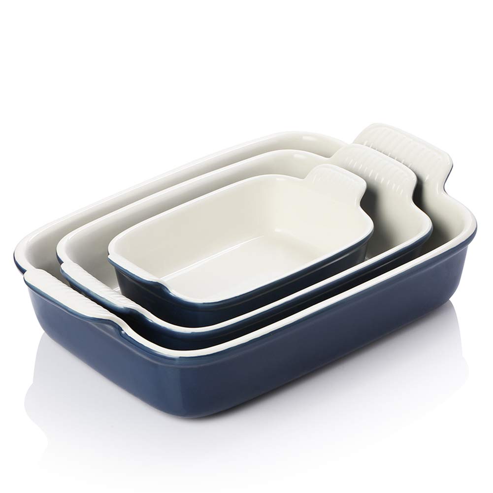 Sweejar ceramic 9x13 baking dish with handle for easy oven-to-table служing