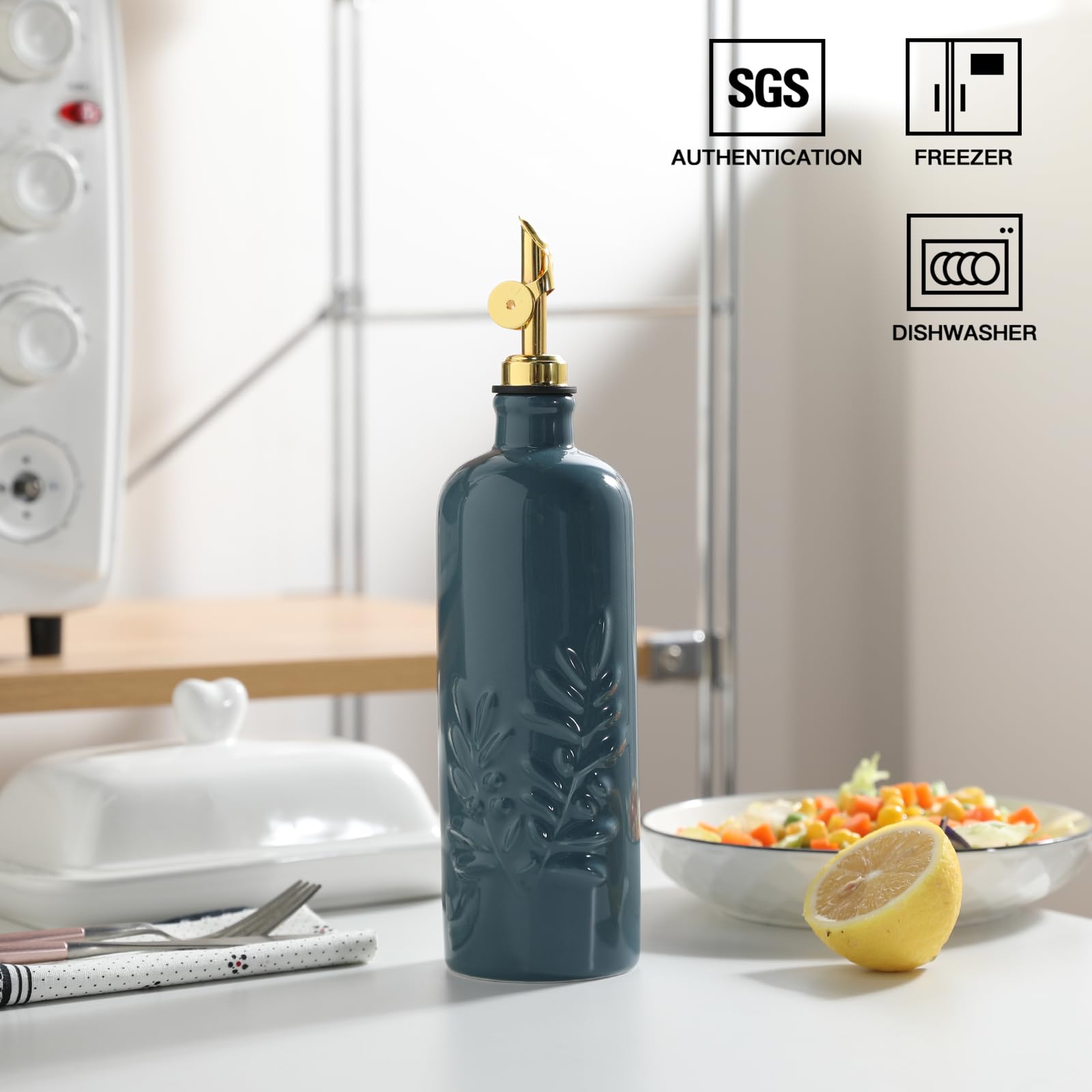 Sweejar ceramic olive oil dispenser keeps oils fresh with UV protection