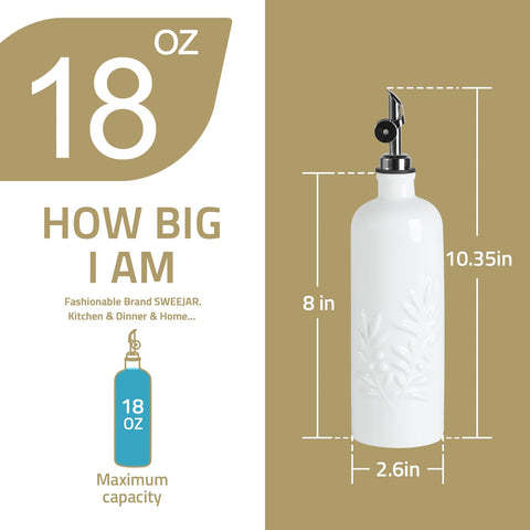 Sweejar beige ceramic bottle with detachable spout for easy cleaning