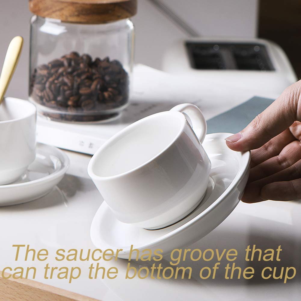 Sweejar espresso cups set complements cafe-style beverages like latte and cappuccino.