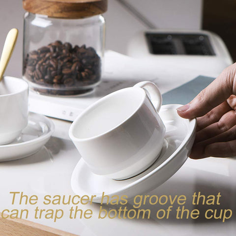 Sweejar espresso cups set complements cafe-style beverages like latte and cappuccino.